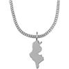 d'origine Collana con mappa della Tunisia, da uomo, in acciaio inox 316L, 60 cm, ciondolo da 27 mm, sabbiato opaco con contorno lucido, idea regalo per la casa