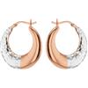 Tuscany Silver Orecchini creola in argento sterling placcato oro rosa, stile Deco, per donna