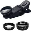 Samuliy Obiettivo per fotocamera del telefono, kit , obiettivo fisheye a 180° + obiettivo macro 10X + obiettivo grandangolare 0,67x, kit di lenti per telefono cellulare con clip compatibile con la