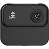 Gettimore Action Camera 4K per sport all'aperto, compatta 13 x 12 x 4 cm, registrazione HD, con grandangolo, per viaggi avventurosi (nero)