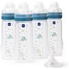 MAM Biberon Easy Active | Confezione da 4 (4 x 330 ml) | Tettarelle MAM a flusso rapido taglia 3 + 1 flusso extra veloce | Accessori per bambini | Blu