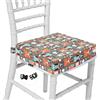 Taeku Cuscino Rialzo, Regolabile Lavabile Cuscino per Sedia Seggiolino Rialzo Booster Seat con 2 Sicurezza Fibbie per Tavolo da Pranzo (Gufo Arancione)