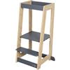 roba Torre di Apprendimento in Legno - Bicolore - Sgabello Sicuro per Bambini - Ideale come Aiutante in Cucina - Supporta fino a 80 kg - Bambù Certificato FSC®