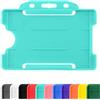 CKB LTD Turchese Porta badge in plastica rigida, per formati orizzontale, con lato aperto, Identità ID dimensioni inserto CR80, da 86 mm a 54 mm Pacco da 10 pezzi unità