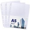WITHYU 30 Fogli 120 Tasche Protettive per Foto 10x15 cm per Raccolta ad Anelli A5 2 o 3 Anelli - Trasparenti per Cartoline, Doppia Faccia 2 Tasche, Caricamento dall'Alto, per Foto 4x6 (10x15 cm) (30)