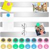 Wukong 4 Pezzi Lavagna Magnetica Memo Board, Strisce Magnetiche Autoadesive con 16 Magneti per Lavagna Bianca per Ufficio, Bacheca, Parete Fotografica, Documenti e Frigorifero