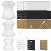Mardatt 2100 etichette in plastica trasparente da 7,6 cm 12,7 cm 17,8 cm con chiusura a scatto con kit di cartellini prezzi per abbigliamento da 3,6 x 5,1 cm, anelli in plastica per etichette di
