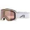 ALPINA Slope Q-Lite - Maschera da sci alla moda per uomo e donna, Anti-Fog, circolazione dell'aria efficace, lente specchiata, white matt
