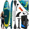 Neo-Sport Stand Up Paddling Board Aquasurf 10.6 - Allround SUP Board Set per principianti e tempo libero - 320 x 84 x 15 cm - fino a 140 kg - con pagaia, pompa, leash e zaino
