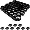 Relaxdays Griglie portapasto in plastica, Set da 10, 50x50x4 cm, carrabili, Nero