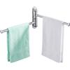 Relaxdays Portasciugamani da parete Relaxdays, 2 aste orientabili, A x L x P: 14 x 32,5 x 3 cm, acciaio inox, bagno, vari colori