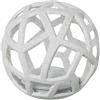 DRW Sfera Traforata con Luce LED in Fibra di Vetro in Ecru Ruvido, 34 x 35 x 35 cm
