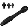 Crabop Set di chiavi intercambiabili per trapano a cricchetto con 3 teste per mandrini da 0,5-10 mm, 0,5-13 mm, 3-16 mm, in ferro nero, chiave per serraggio a colonna (A)