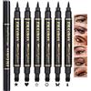 Sitovely 6PCS Matita per Eyeliner Liquido a Doppia Punta, Liquid eyeliner Stamp Pencil, Penna per eyeliner Nero a Forma di Ali per Donna, Stencil per Eye liner, Trucco per Tatuaggi a Lunga Durata (B, M)
