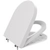 Anycee Asse per WC con sistema di abbassamento automatico - 46 x 36,5 cm - In Duroplast, antibatterico - A forma di D - Con apertura rapida - Lunette di WC universale - Bianco