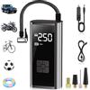 flintronic Compressore Aria Portatile Auto Senza Fili, Batteria Ricaricabile USB 12 V, Compressore ad Aria Portatile, Fino a 150 psi, Luce Led Integrata, 4 Adattatori per Ugelli, Adatta per Auto,Moto