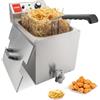 Valgus Friggitrice elettrica professionale in acciaio inox 3300W 13L Friggitrice da banco di grande capacità con cestello e coperchio, sistema di drenaggio