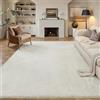 PureCozy Tappeto Salotto 200x300cm Beige Antiscivolo Camera da Letto Tapette Pelliccia Sintetica Tappeti Soggiorno Cameretta Bambino Ufficio Carpet Morbido Grande Rug