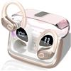 STECEi AI Cuffie Traduzione, 3 in 1 Bluetooth 5.4 Auricolari Traduzione con 164 Lingue/6 Modalità di Traduzion, 75 Ore Cuffie Traduttori Istantanei con APP, Auricolare bluetooth per Viaggi/Affarie, Rosa Oro