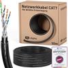 HB-DIGITAL Cavo di rete CAT 7 Outdoor per posa diretta a terra S/FTP AWG23/1 puro rame doppio rivestimento in PVC+LLDPE resistente ai raggi UV PoE 10 Gbit/s Ethernet - nero