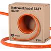 HB-Digital 25 m Cavo LAN CAT 7 fino a 10 Gbit/s CCA professionale S/FTP PiMF AWG 23/1 guaina LSZH senza alogeni arancione cavo schermato per router switch modem PC smart TV patch RJ45 e console