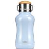 YOHKOH Mini borraccia termica con coperchio in bambù, piccola borraccia termica sottovuoto da 250 ml, per donne e bambini, per bevande calde per 12 ore e 24 ore, in acciaio inox, a prova di perdite