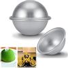 Tissting Stampo per Torta a Mezza Sfera, Emisfero Tortiera Teglia per Torta Emisferica in Alluminio Stampo per Teglia Rotonda per Cottura al Budino di Dessert(8.2CM)