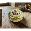 Generico Porta caramelle piccolo in ceramica siciliana giallo e verde di santo stefano di camastra decorata a mano Limoni Art 2
