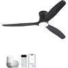 Sofucor Smart Ventilatore da Soffitto con Luce, 132cm Legno Massello Ventilatore a Soffitto con Alexa/APP/WiFi, telecomando, DC, 3 Temperature di Colore, Timer, 6 Velocità per Soggiorno