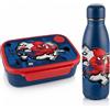 Diakakis Marvel Spiderman Kids Lunch Box e borraccia in alluminio, senza BPA, set per il pranzo scolastico per ragazzi e ragazze, scatola sandwich da 800 ml e borraccia da 500 ml per scuola, viaggi e