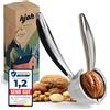 kjøk schiaccianoci in metallo cromato 350 g - per noci e macadamia | rompinoci in metallo robusto per tutta la frutta secca dura, aprinoci resistente e strumento pratico da cucina