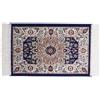 SaRani Tappeto Stile Orientale in Viscosa con Frange, Pelo Corto, Sottile, Morbido e Lucido, Lavabile in Lavatrice, per Salotto Camera Ingresso e Corridoio (Blu, 40x60 cm)