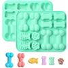 Stiesy Stampi in silicone a forma di osso di cane da compagnia, 2 pezzi, riutilizzabili, a forma di zampa di gatto, per dolci, torte, sapone, cioccolato, snack per feste