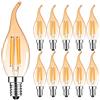Suncan 10 lampadine a candela C35 LED E14, 4 W, a filamento LED, vetro ambrato, bianco caldo 2700 K, 300 lm, 220V AC, non dimmerabile