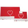 Russo Tessuti Set Coordinato Copriforno Cuore Stampato Coprifornello 5 Fuochi Balza Bonheur -Rosso-Forno+fornello