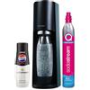 SodaStream - Terra Sparkling Water Maker Starter bundle, Quick Connect CO2 System, include bombola di gas da 60 l, 1 x 440 ml Pepsi Max, senza BPA, 1 L, ecologica e riduce i rifiuti di plastica, nero