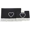 Russo Tessuti Set Coordinato Copriforno Cuore Stampato Coprifornello 5 Fuochi Balza Bonheur -Nero-Forno+fornello