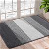 Homaxy Zerbino per interni morbidi lavabili in lavatrice, tappetino antisporco, super assorbente, tappetino antiscivolo per interni (43 x 76 cm, grigio)