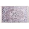 SaRani Tappeto Stile Orientale in Viscosa con Frange, Pelo Corto, Sottile, Morbido e Lucido, Lavabile in Lavatrice, per Salotto Camera Ingresso e Corridoio (Rosa, 75x140 cm)