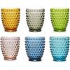FADE Set 6 Bicchieri acqua in vetro colorato 300 ml con bolle a rilievo - Ibiza (Multicolor)