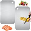 Ousuwo 2 taglieri in acciaio inox double-face in titanio per carne, pane e verdure (15 x 25 cm)