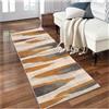 Siunwdiy Tappeto Passatoia Corridoio Cucina Lavabile Antiscivolo al 1.4 Metro Arancione Grigio Beige Moderno Astratto Tappeto Runner per Salotto Camera da Letto Ingresso Interno,100 x 140 cm
