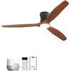 Sofucor Smart Ventilatore da Soffitto con Luce, 132cm Legno Massello Ventilatore a Soffitto con Alexa/APP/WiFi, telecomando, DC, 3 Temperature di Colore, Timer, 6 Velocità per Soggiorno