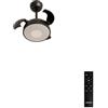 CREATE / WIND CLEAR CUP/Ventilatore da soffitto con luce nera e telecomando / 40W, Silenzioso, Ø55 cm, pale retrattili, luce LED 3 temperature, funzione estate-inverno