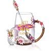 Luka Tech Regalo per la festa della mamma, migliore regalo per la mamma di sempre, tazza da caffè e tè in vetro con cucchiaio e coperchio, regalo di compleanno per mamma, nonna festa della mamma
