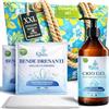 Ritalia Bende drenanti per gambe + crema da 250 ml per capillari rotti con borsa da spiaggia Ritalia® - Trattamento drenante e rilassante per gambe con effetto freddo.
