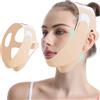 Haoutdory Maschera V per il Viso,Maschera Rassodante Riutilizzabile per il Contorno V,Maschera Lifting Ice-Cool per V Line,Fascia Snellente per Doppio Mento e Pelle Rilassata,Beige