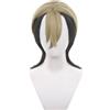ZGNGLIZ Parrucca cosplay per anime GCAKT Rudo gioco di ruolo parrucca bionda con gradiente di colore e capelli sintetici per feste in costume di Halloween con cappuccio 0 (biondo e nero)