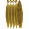 Gozill Capelli biondi color miele boho per intrecciare, capelli sintetici ricci boho pre-stirati per trecce Boho (5 confezioni)