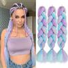 JIAMEISI Jumbo, extension per capelli intrecciati (colore viola-blu ombré, 61 cm/24 pollici, confezione da 3 pezzi)